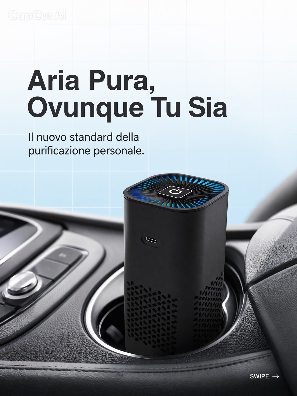 Purificateur d'Air Portable Flowgrid™ – Ioniseur à Ions Négatifs pour Voiture et Maison