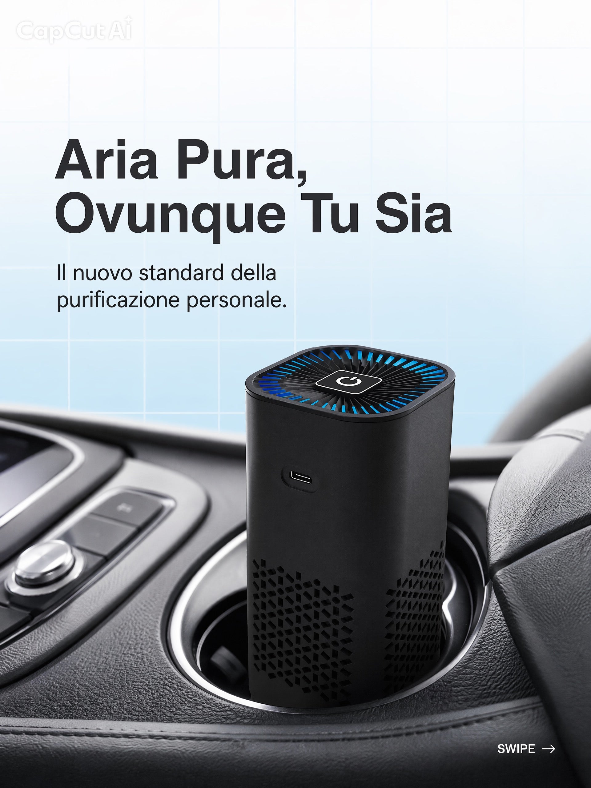 Purificateur d'Air Portable Flowgrid™ – Ioniseur à Ions Négatifs pour Voiture et Maison