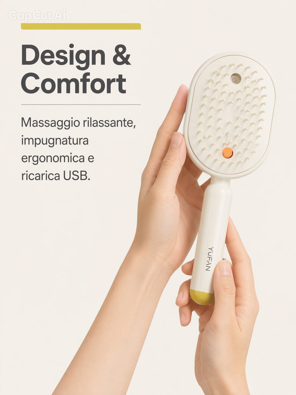 "Brosse professionnelle à nébulisation – Traitement hydratant profond et massage capillaire