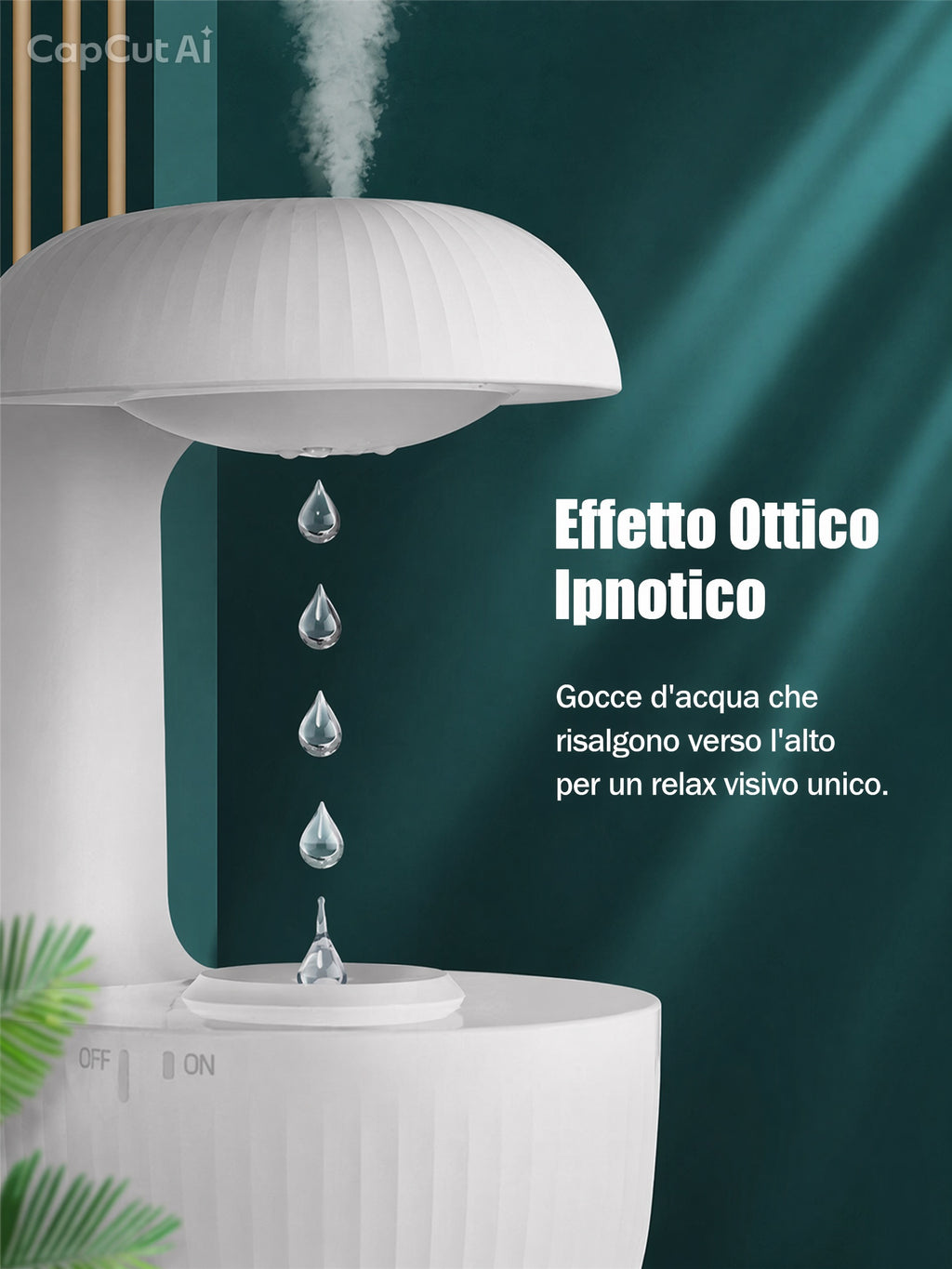 Humidificateur anti-gravité Flowgrid™ - Brumisateur à gouttes en lévitation, design moderne et silencieux